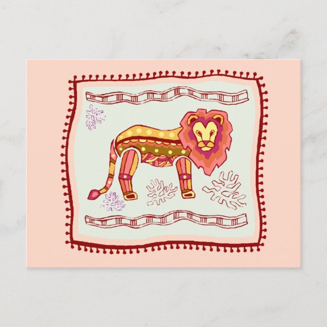 Lion Quilt Postkarte (Vorderseite)