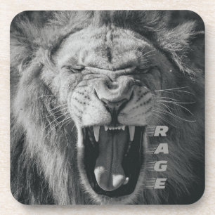 Lion Rage Black und White Roar Getränkeuntersetzer
