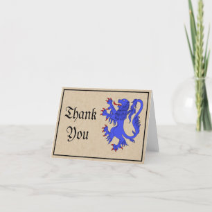 Lion Rampant Azure Danke-Card Dankeskarte