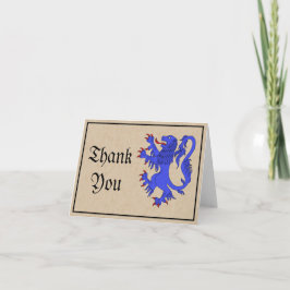Lion Rampant Azure Danke-Card Dankeskarte