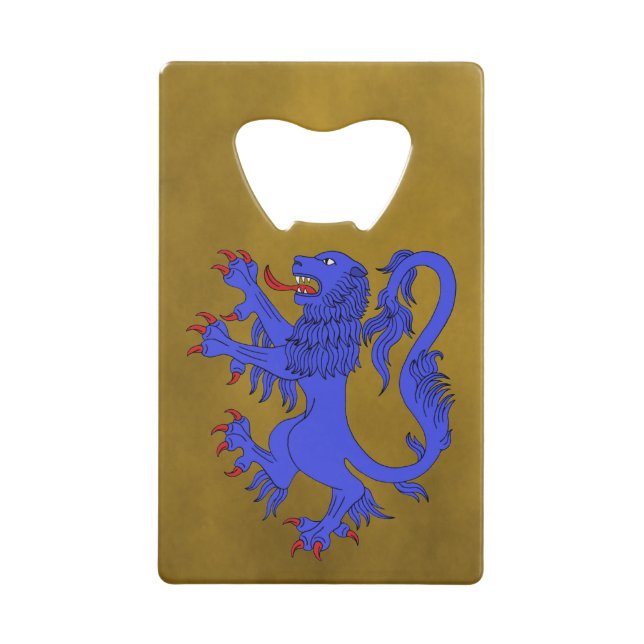 Lion Rampant Azure Geldbeutel Flaschenöffner (Vorderseite)
