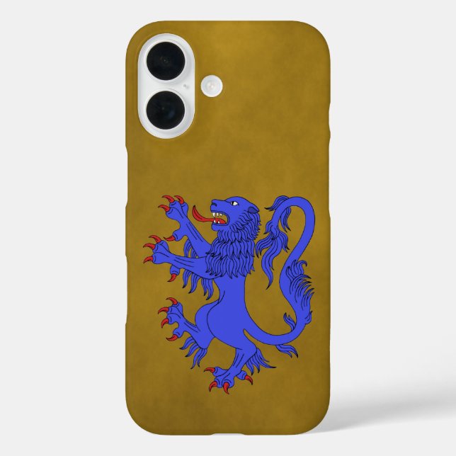 Lion Rampant Azure iPhone 16 Hülle (Rückseite)