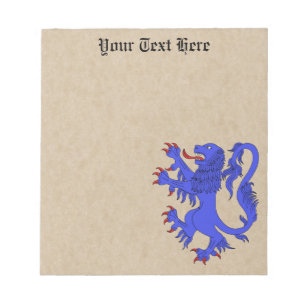 Lion Rampant Azure Notizblock