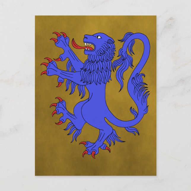 Lion Rampant Azure Postkarte (Vorderseite)