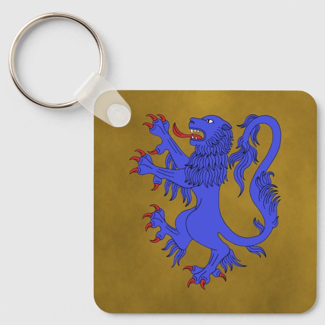 Lion Rampant Azure Schlüsselanhänger (Vorderseite)