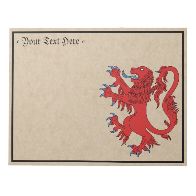 Lion Rampant Gules Notizblock (Vorderseite)