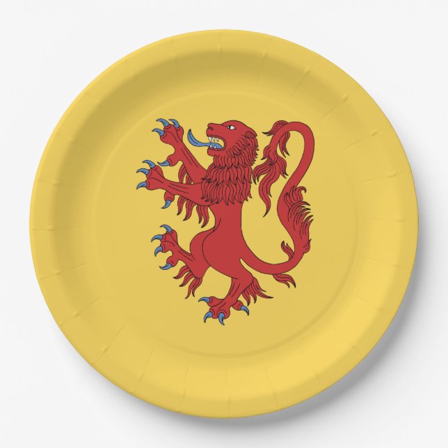 Lion Rampant Gules Pappteller (Vorderseite)