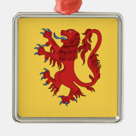 Lion Rampant Gules Silbernes Ornament