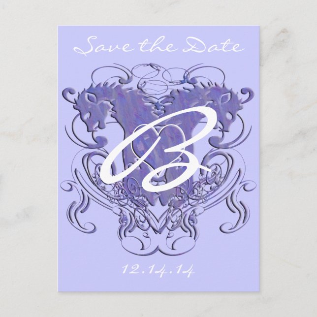 Lion Rampant Renaissance Wedding Ankündigungspostkarte (Vorderseite)