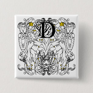 Lion Rampant Renaissance Wedding Button