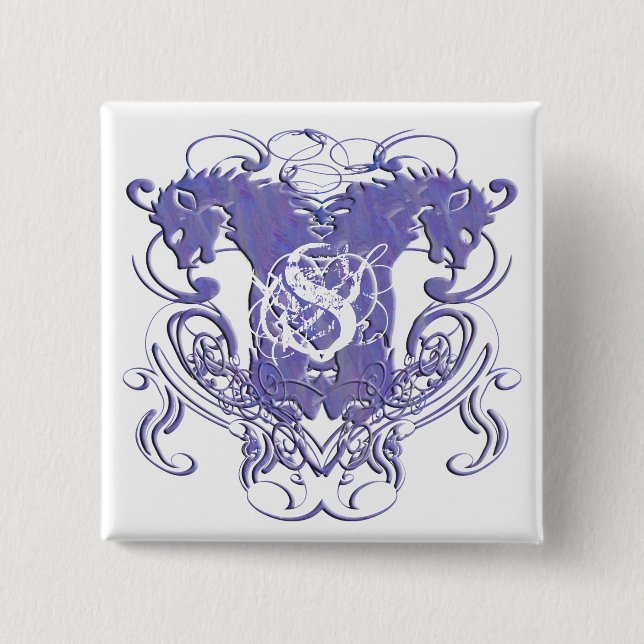 Lion Rampant Renaissance Wedding Button (Vorderseite)