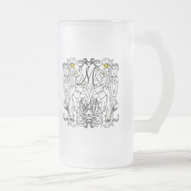 Lion Rampant Renaissance Wedding Mattglas Bierglas (Rechts)