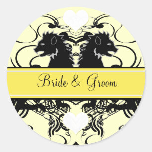 Lion Rampant Renaissance Wedding Runder Aufkleber