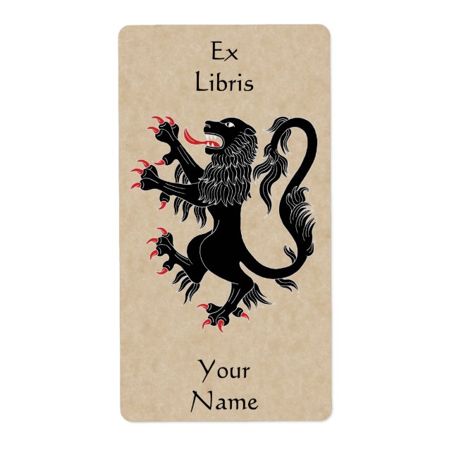 Lion Rampant Sable Buchzeichen (Vorne)