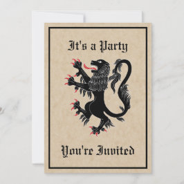 Lion Rampant Sable Einladung