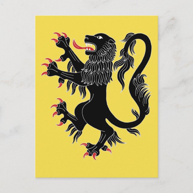 Lion Rampant Sable Postkarte (Vorderseite)