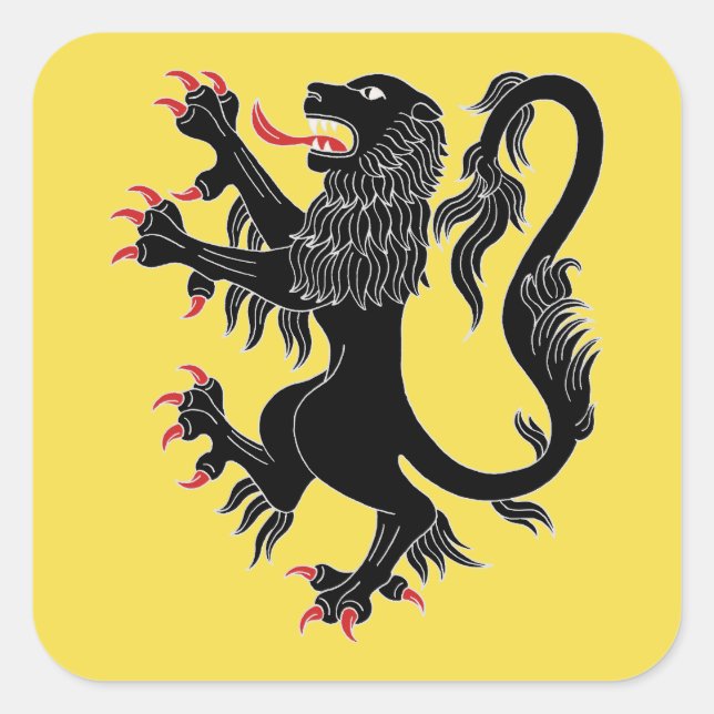 Lion Rampant Sable Quadratischer Aufkleber (Vorderseite)