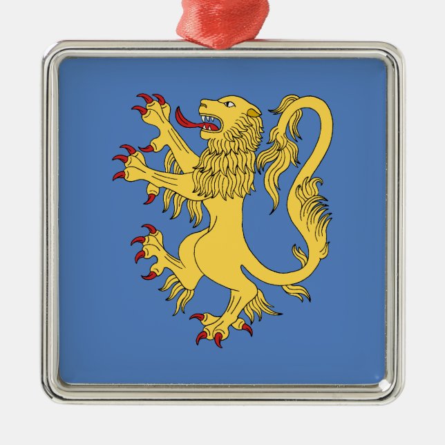 Lion Rampant Silbernes Ornament (Vorne)