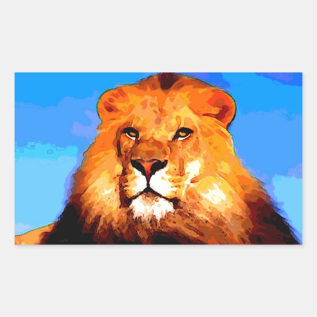 Lion Rechteckiger Aufkleber (Vorderseite)