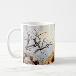 Lion Relaxen auf Tree Trunk Animal Fun Happy Cool Kaffeetasse