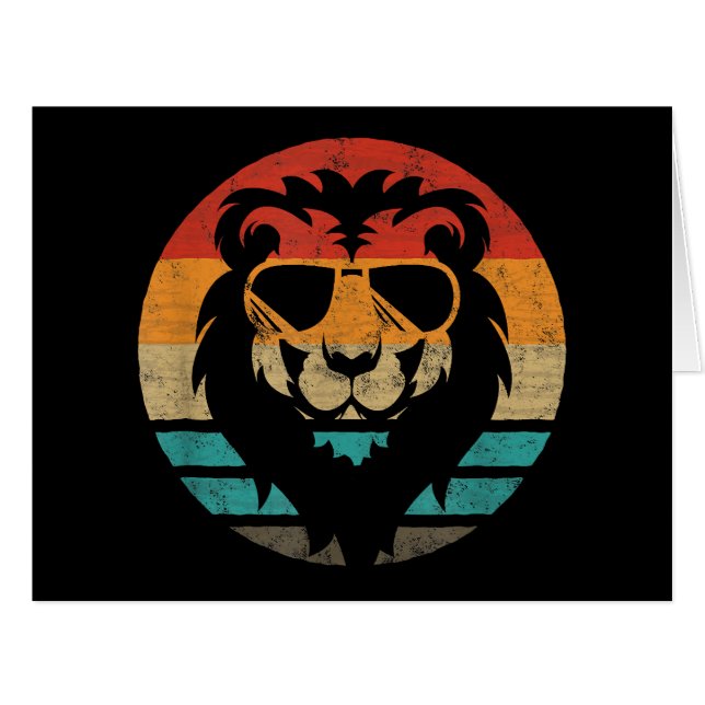 Lion Retro Style Vintag (Vorderseite (Horizontal))