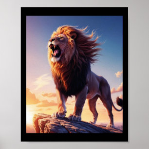 Lion Roar of Independence Liberty T Aufkleber Poster