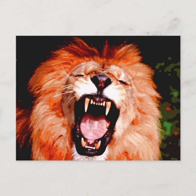 Lion Roaring Postkarte (Vorderseite)