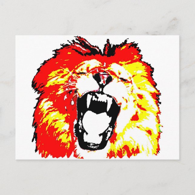 Lion Roaring Postkarte (Vorderseite)