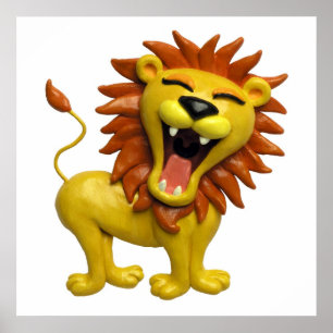 Lion Roaring Safari Baby Dusche Kinderzimmer Poster