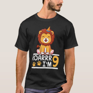 Lion Roarrr Ich bin 9 Jahre alt glücklich, meinen T-Shirt