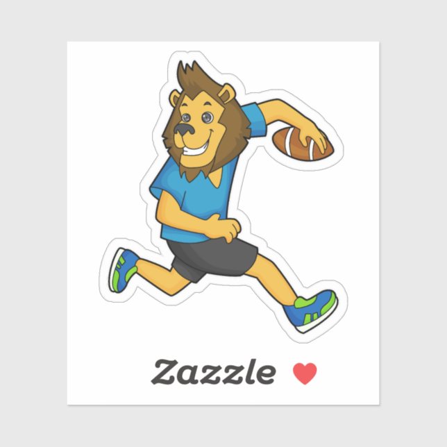 Lion Rugby Player Football Aufkleber (Blatt)
