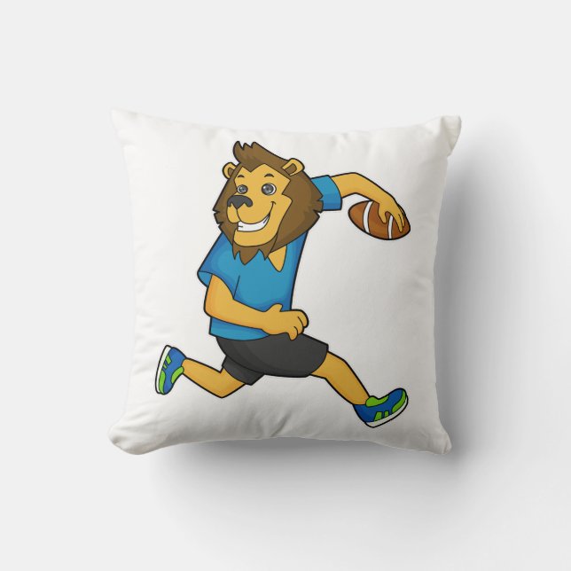 Lion Rugby Player Football Kissen (Vorderseite)