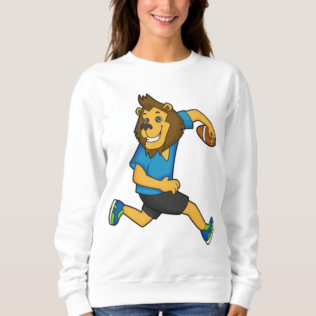 Lion Rugby Player Football Sweatshirt (Vorderseite)