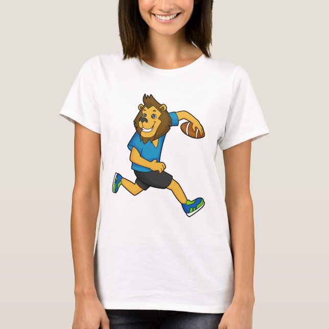 Lion Rugby Player Football T-Shirt (Vorderseite)