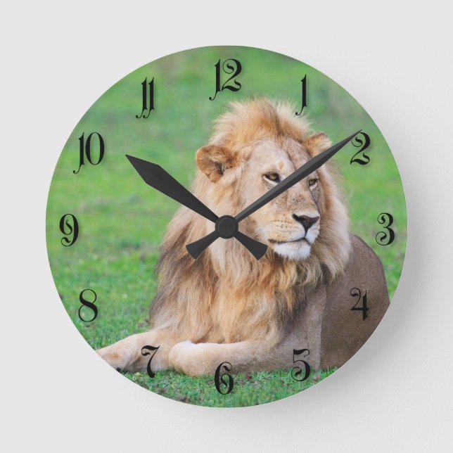 Lion Runde Wanduhr (Vorderseite)