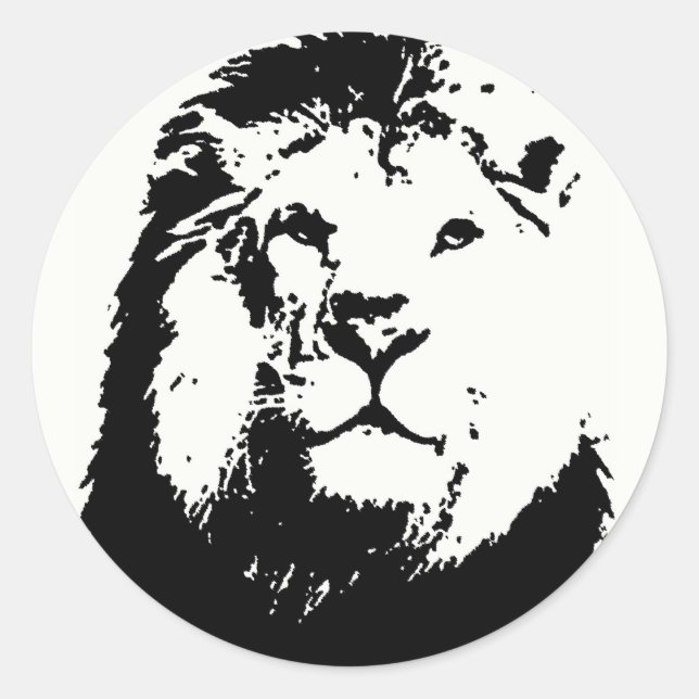 Lion Runder Aufkleber (Vorderseite)