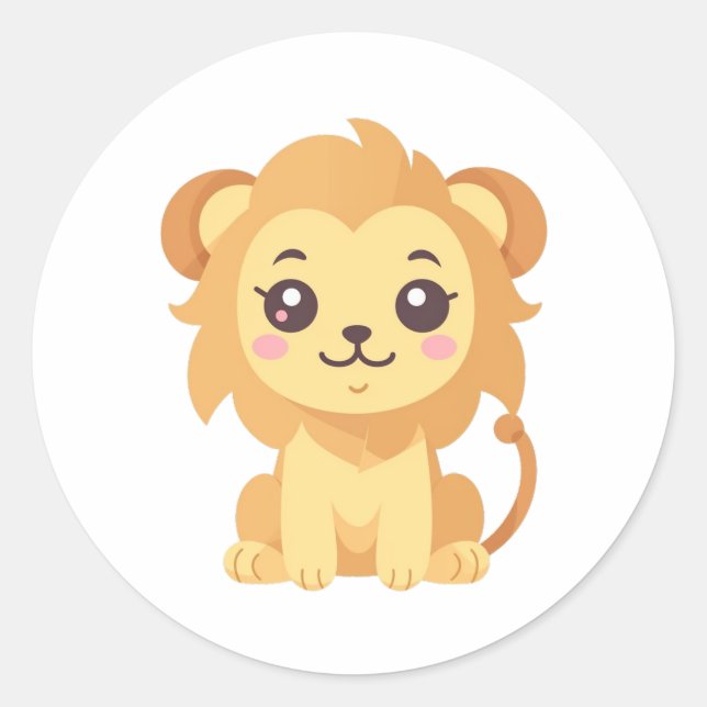 Lion Runder Aufkleber (Vorderseite)