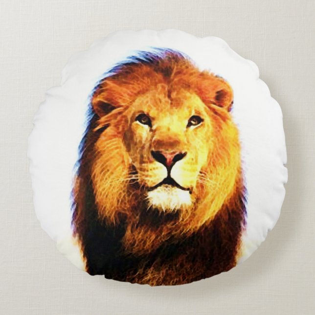Lion Rundes Kissen (Vorderseite)