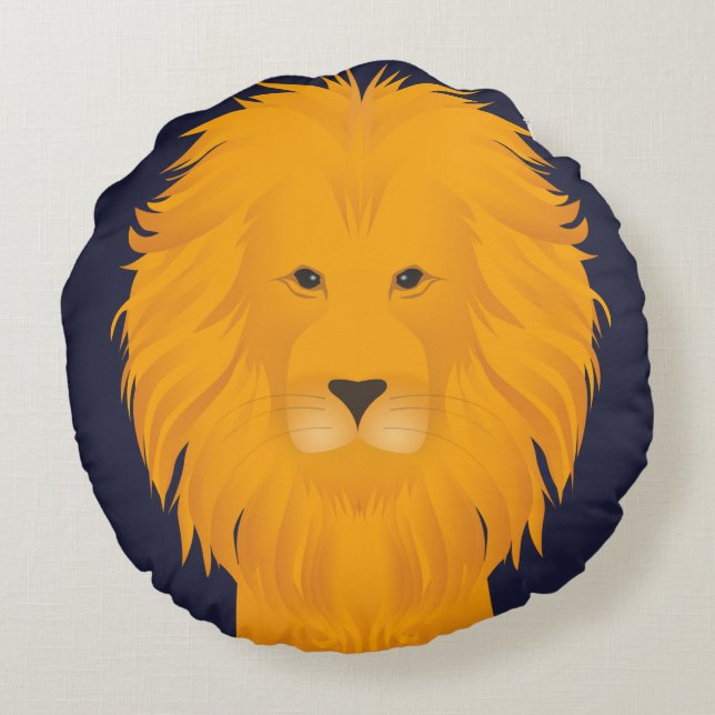 Lion Rundes Kissen (Rückseite)