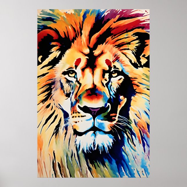 Lion Safari Art Print, Kinderzimmer oder Dorm Safa Poster (Vorne)