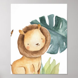 Lion Safari Jungle Baby Kinderzimmer Print Poster