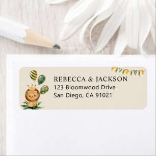 Lion Safari Jungle Party Return Address Stickers