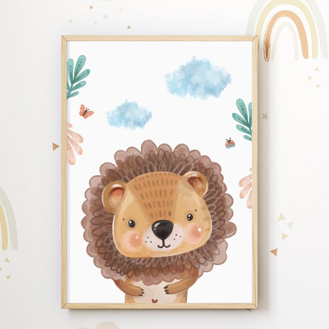 Lion Safari Nursery Poster Kids Room Imprimer (Créateur téléchargé)