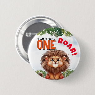Lion Safari Wild One Kindergeburtstag Button
