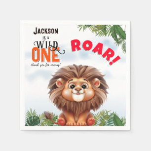 Lion Safari Wild One Kindergeburtstag Serviette