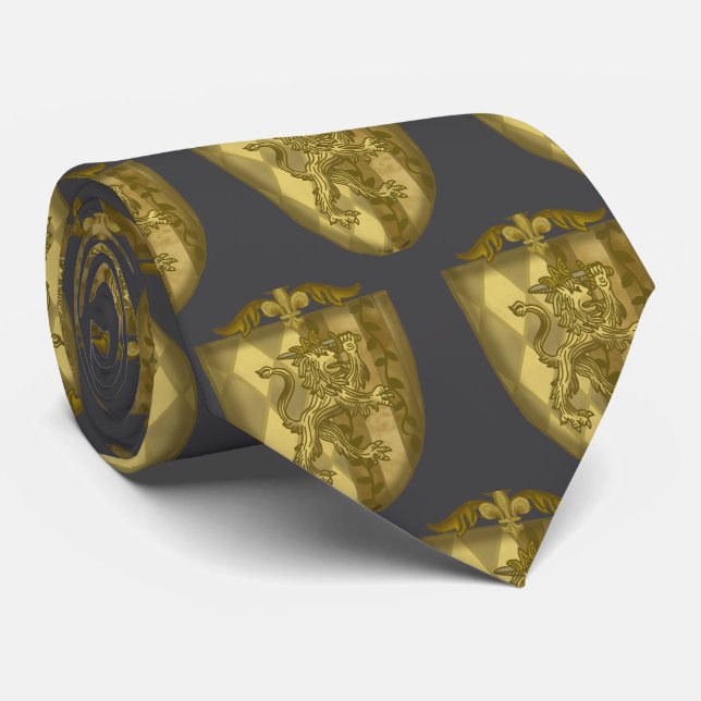 Lion Shield Family Crest  Krawatte (Gerollt)