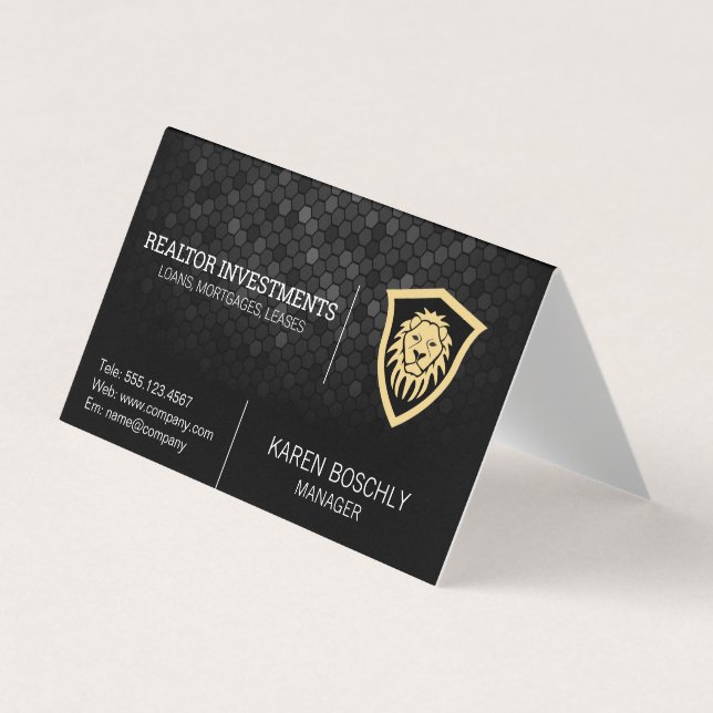 Lion Shield | Finanzlogo Visitenkarten (Vorderseite)