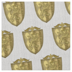 Lion Shield Surname Familienwappen Stoff