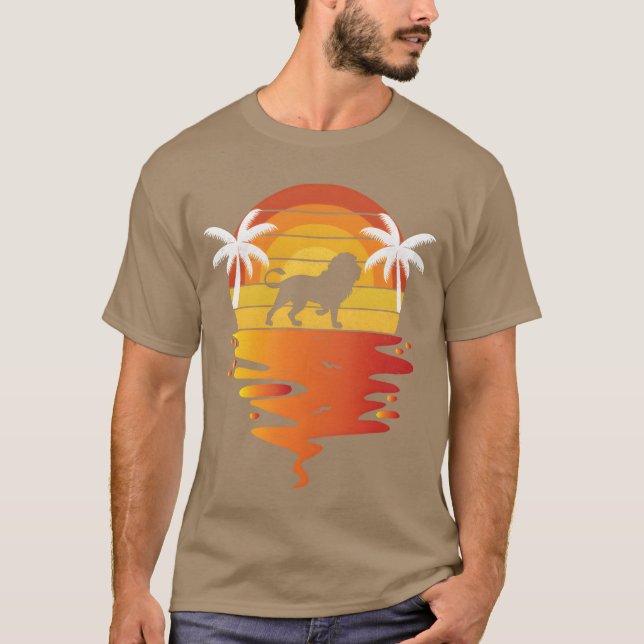 Lion shirt retro sunset 70s vintage zookeeper Lion (Vorderseite)