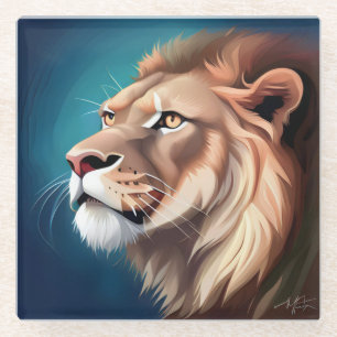 Lion Side Posed Portrait-56557 Glasuntersetzer
